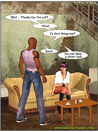 Interracial Comics. A cup of black coffe and another big black thing