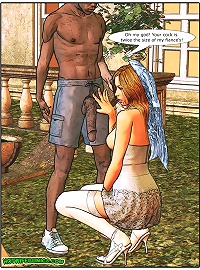 Hot Wife Comics. Huge black cock in white brides mouth interracial comix