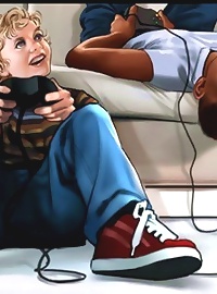 At all these interracial sex cartoons dark man patted my darling's bottom and also rising the girl's skirt